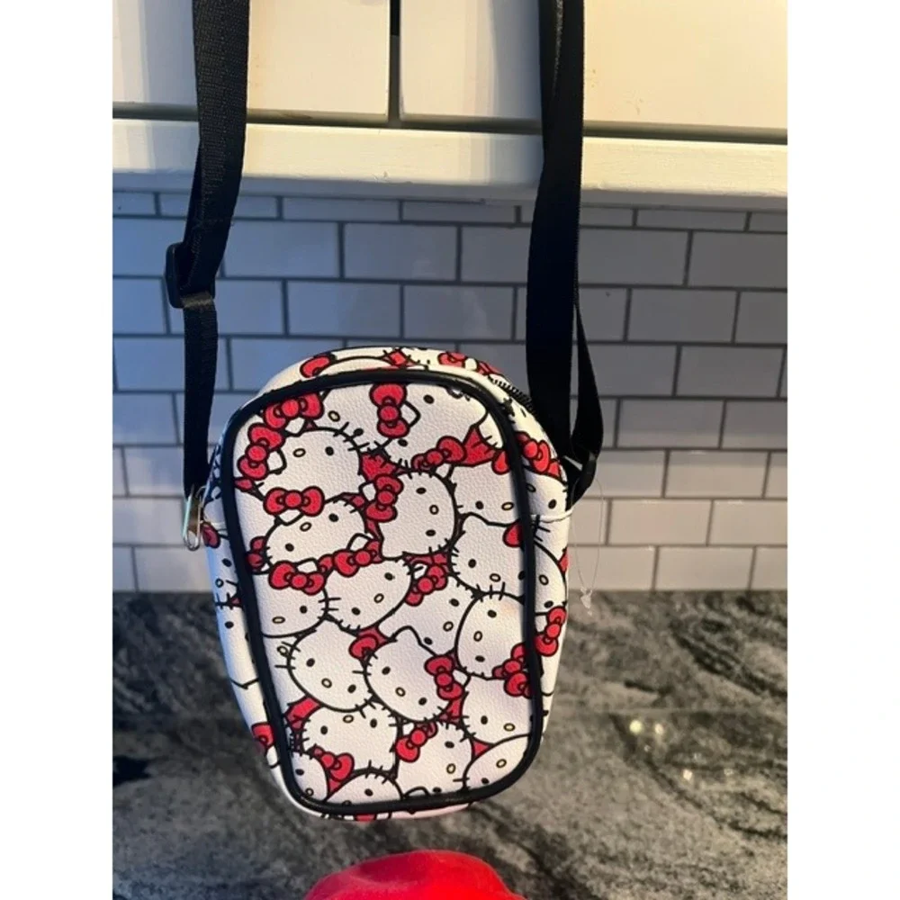 Sanrio Hello‎ Kitty Hat and Bag Set Kids One Size Red White Excellent 2pc Bundle